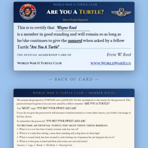 WWII Turtle Club Membership Kit