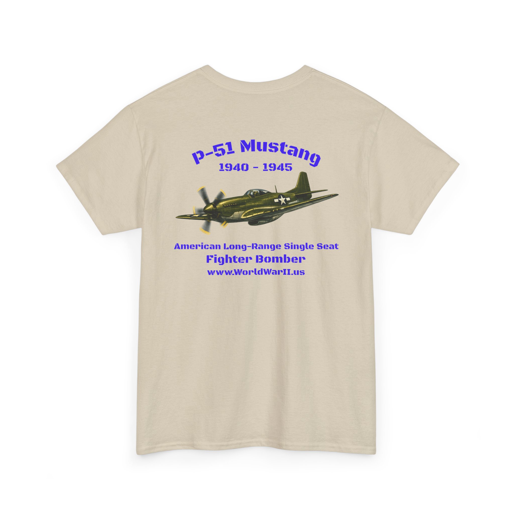 WWII Turtle Club — P-51 Mustang Heritage T-Shirt - Image 3