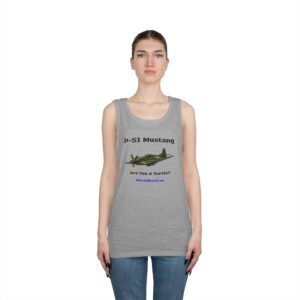 P-51 Mustang Tank Top – Vintage WWII Fighter Aircraft Tee (Are You A Turtle?)