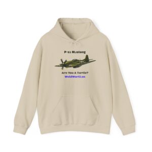 P-51 Mustang Hoodie – Vintage WWII Fighter Plane Design (‘Are You a Turtee?’)