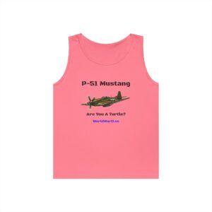 P-51 Mustang Tank Top – Vintage WWII Fighter Aircraft Tee (Are You A Turtle?)