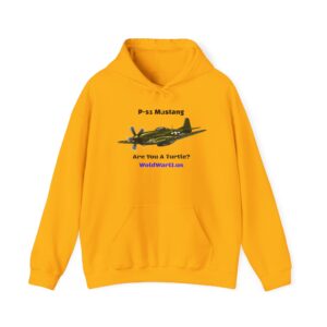 P-51 Mustang Hoodie – Vintage WWII Fighter Plane Design (‘Are You a Turtee?’)