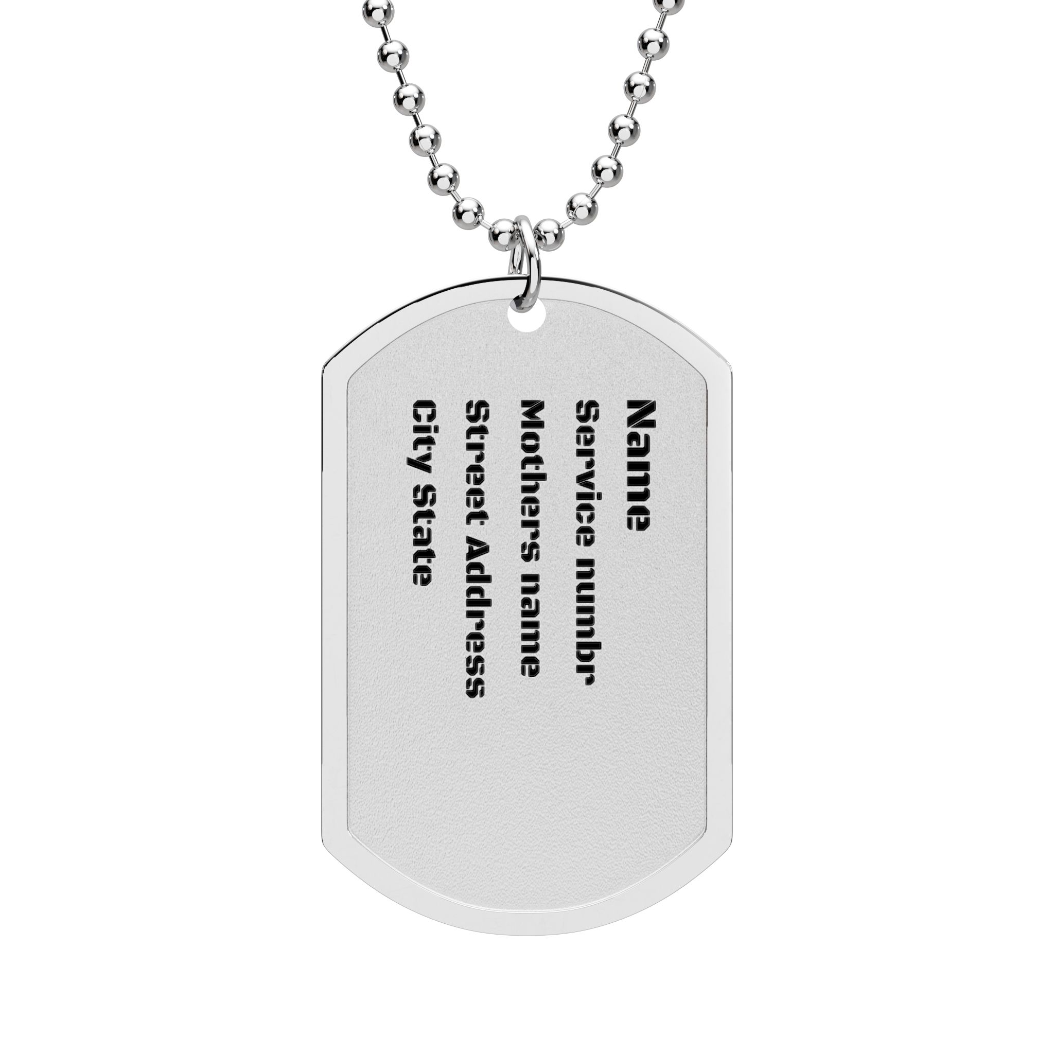Personalized Engraved Dog Tag Necklace – Custom Name, Phone & Address ID Tag